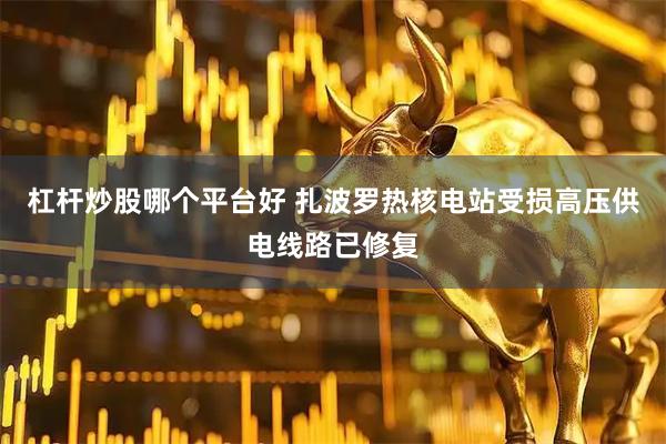 杠杆炒股哪个平台好 扎波罗热核电站受损高压供电线路已修复